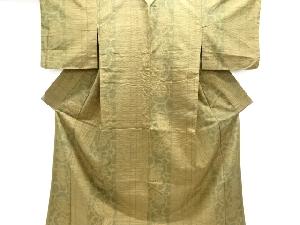 花唐草模様織り出し手織り紬着物